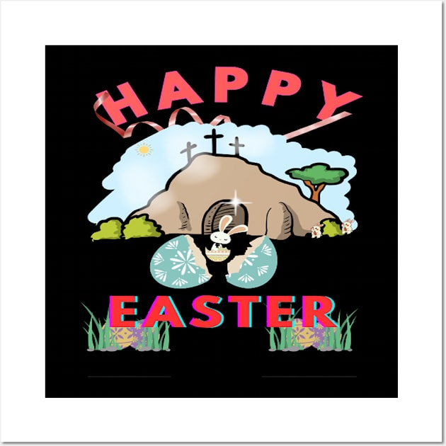 Happy Easter Shirt Retro Easter T-Shirt Gift For Easter Vintage Easter Tee Easter Day Shirt For Women & MEN Easter Decoration Groovy Easter T-Shirt Wall Art by best seller shop